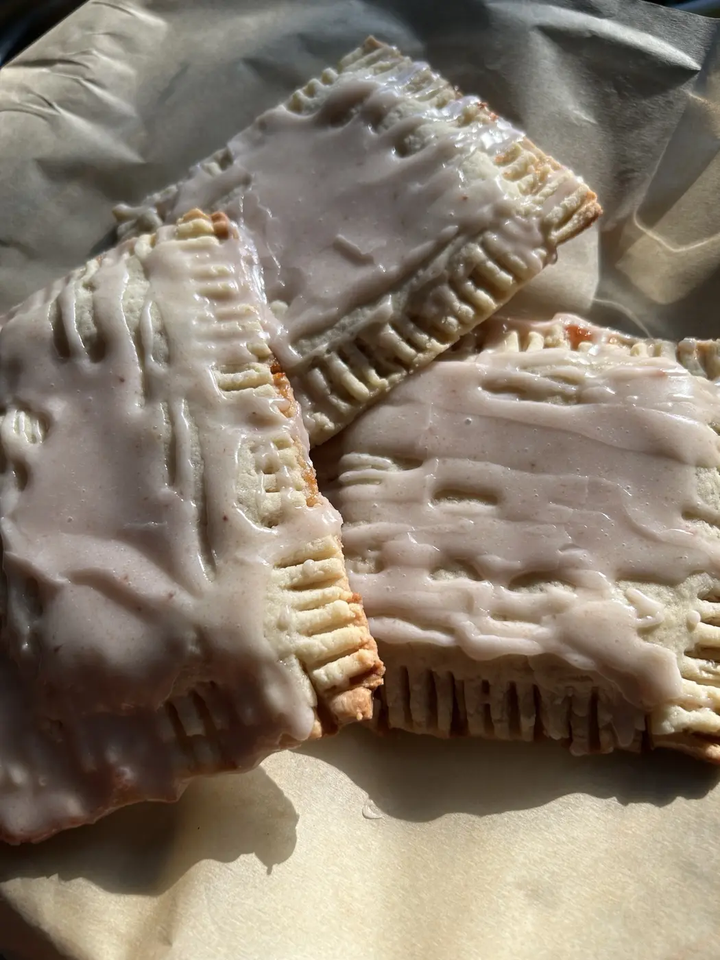Berry-filled Go-Tarts with pink glaze from Mina's Kitchen